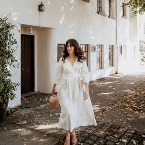 Mara Hoffman Anya Wrap Dress in Cream NWT Size L